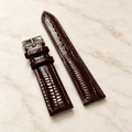 Bracelet de montre grain lézard marron – vue trois quarts