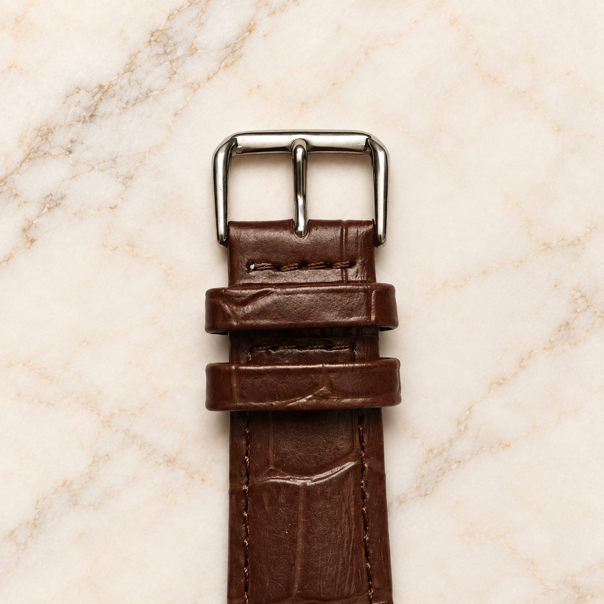 Bracelet croco marron – boucle et passants